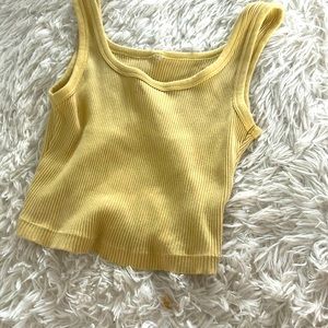 Summer yellow tank crop top